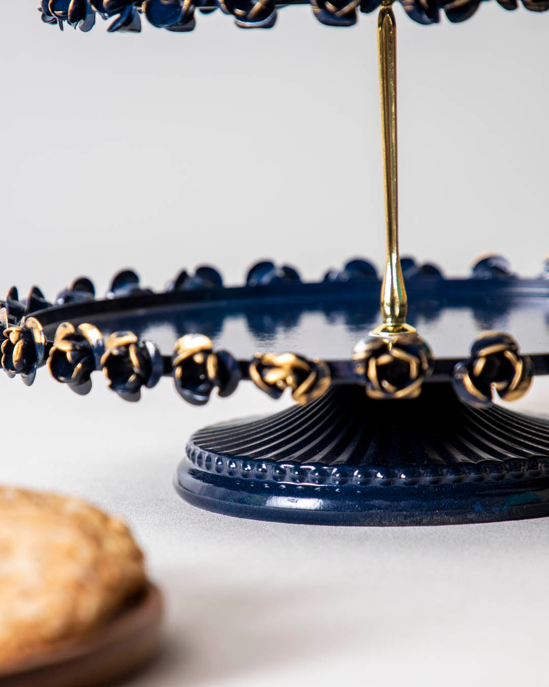 'Roselace' 3-Tier Cake Stand - Navy Blue