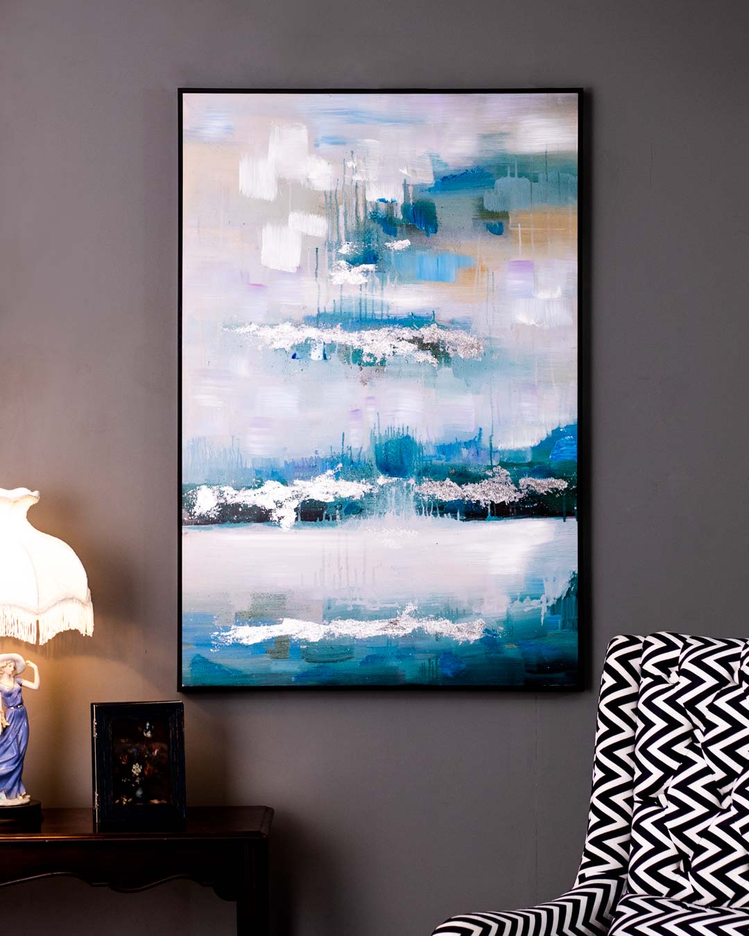 Inner Depths Semi Hand-made Wall Art - 32*48 Inch - The Decor Kart