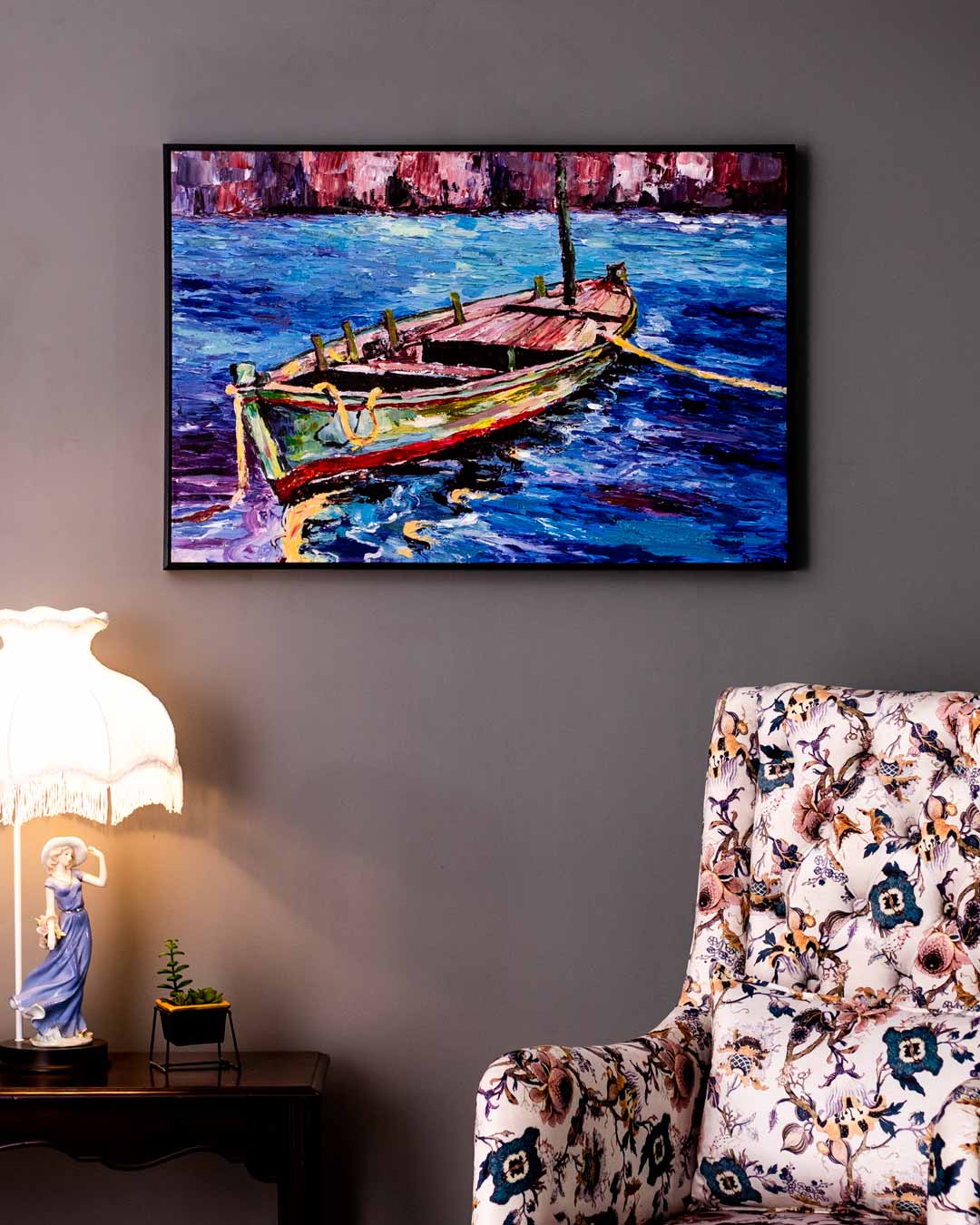 The Solitary Traveller Semi Hand-made Wall Art - 36*24 Inch - The Decor Kart