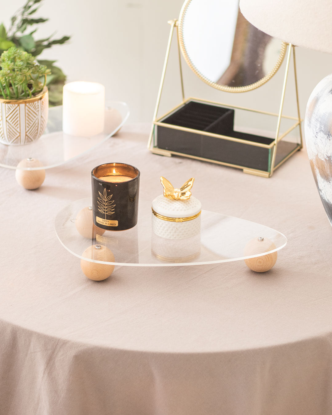 Clear Acrylic Serving Tray - The Decor Kart