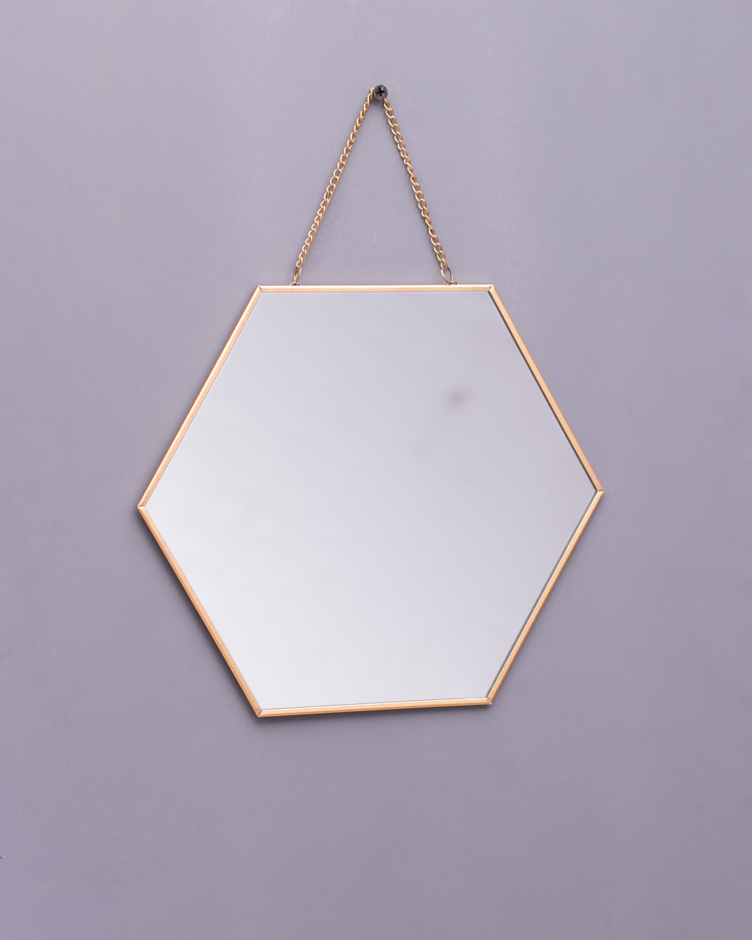 Golden Hanging Hexagonal Mirror - Small - The Decor Kart