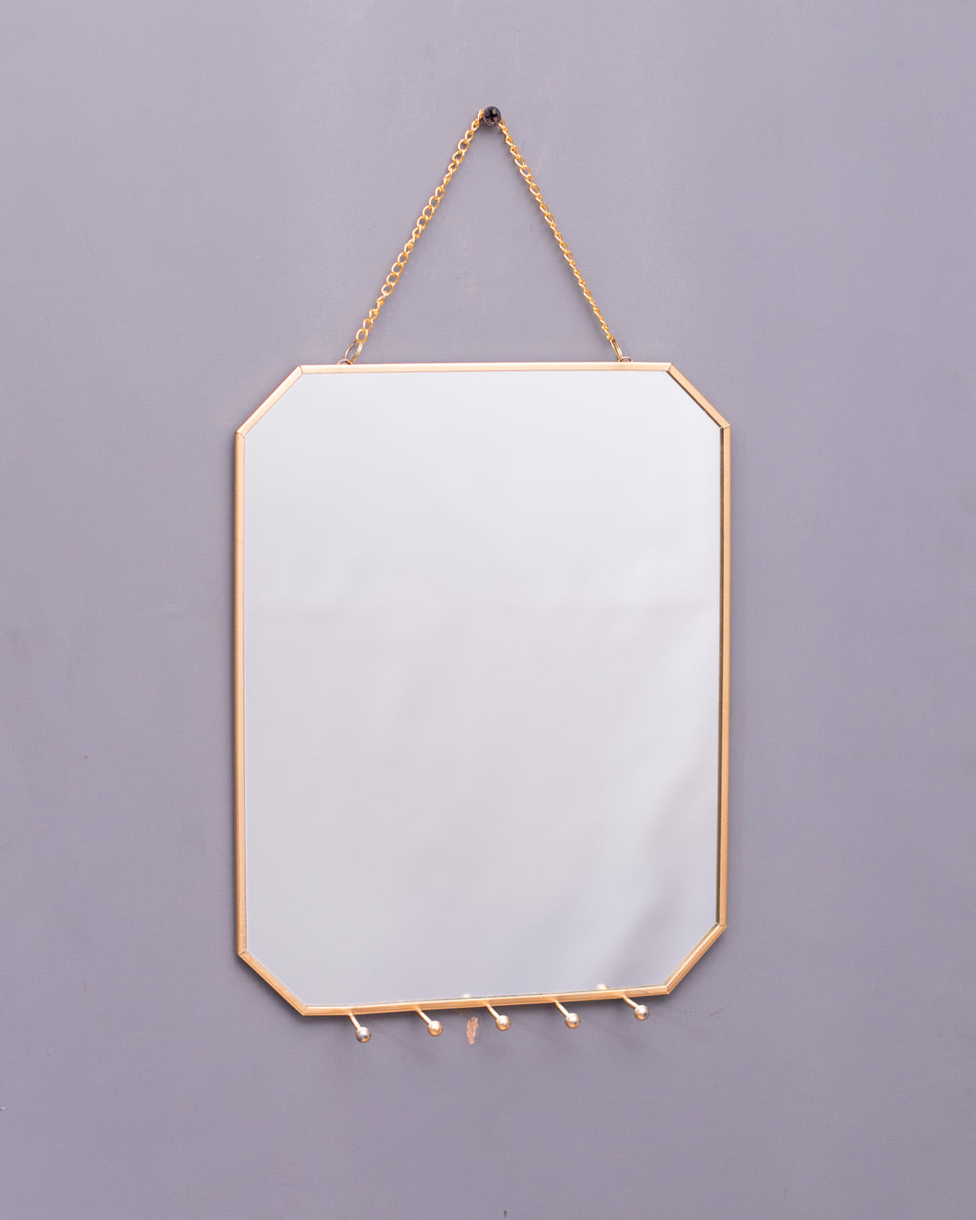 Golden Hanging Hexagonal Mirror - Small - The Decor Kart
