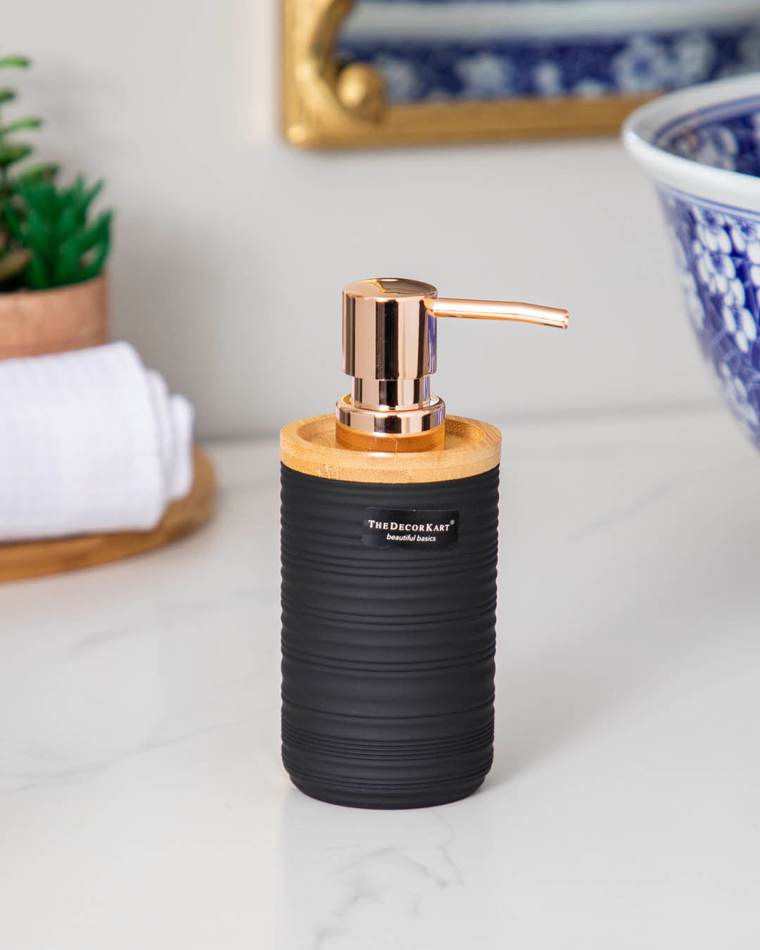 Modern acrylic matte black liquid soap dispenser