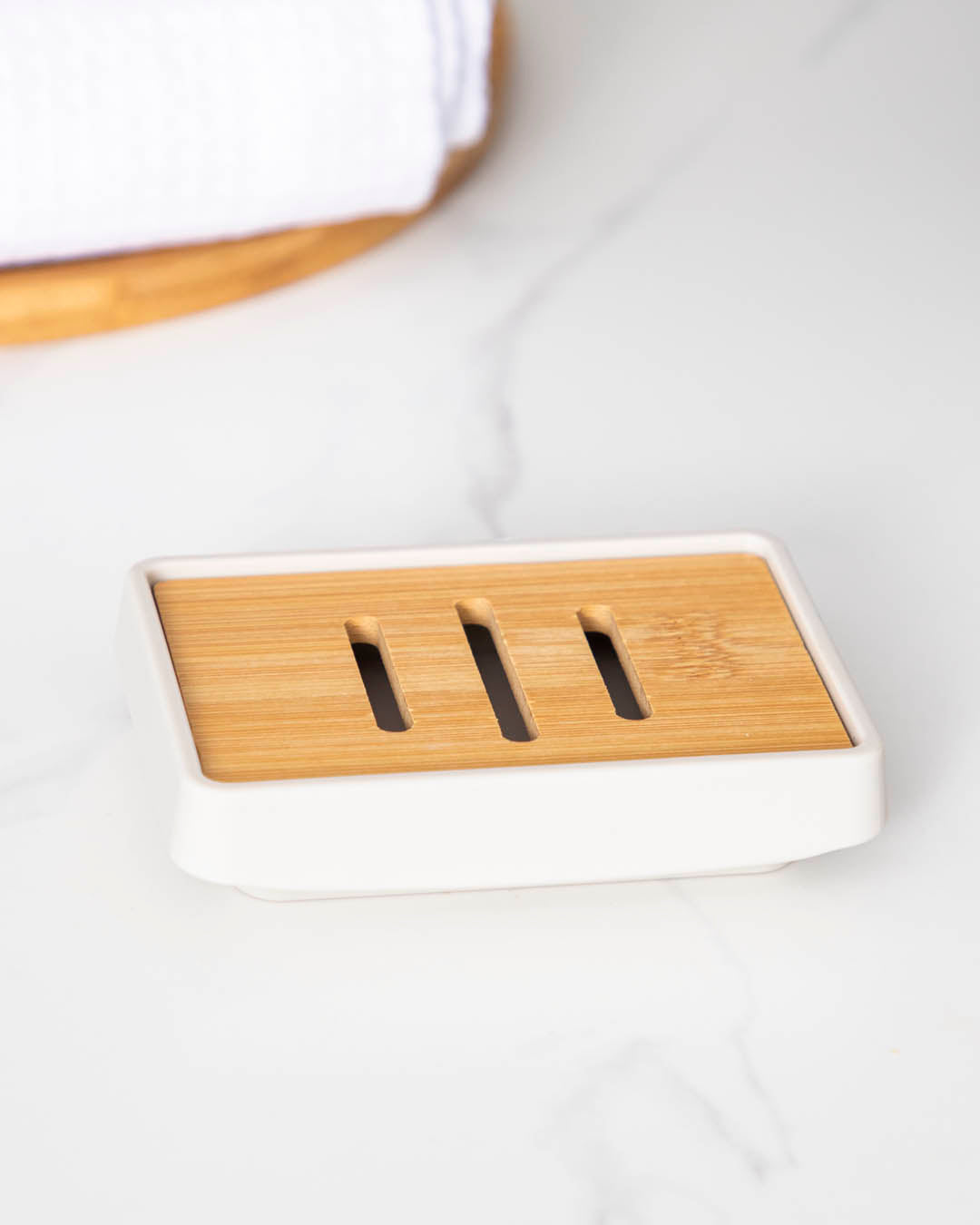 Modern minimal white soap stand
