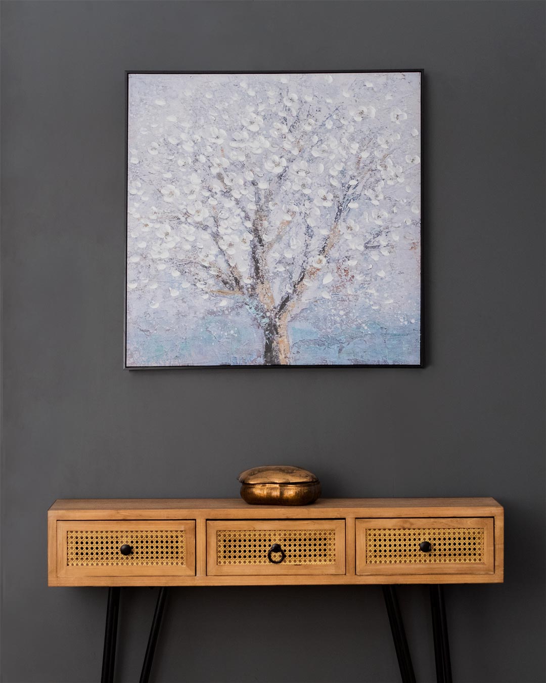 Blossoming Tree Semi Hand-made Wall Art - 32*32 Inch