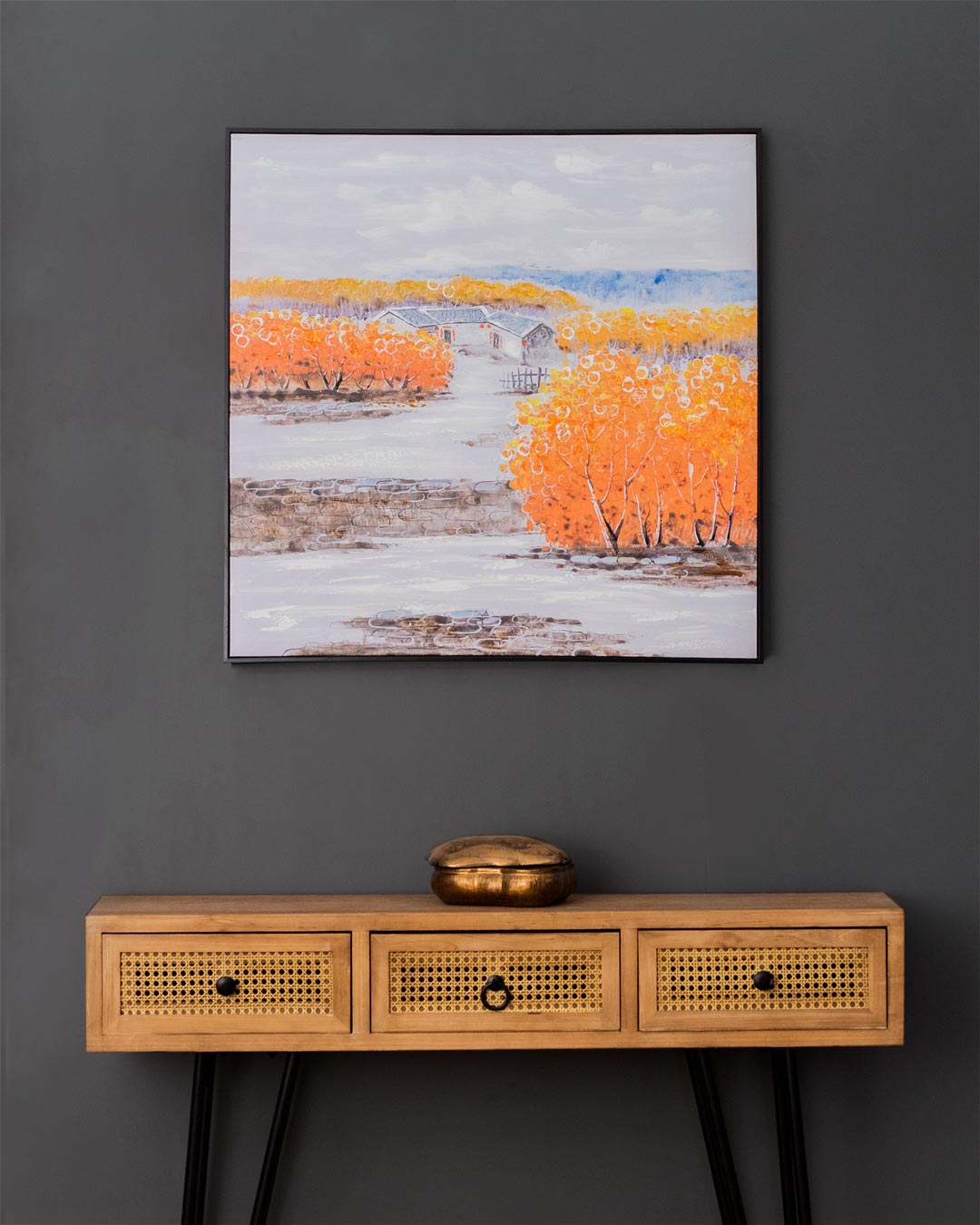 Coming of Autumn Semi Hand-made Wall Art - 32*32 Inch