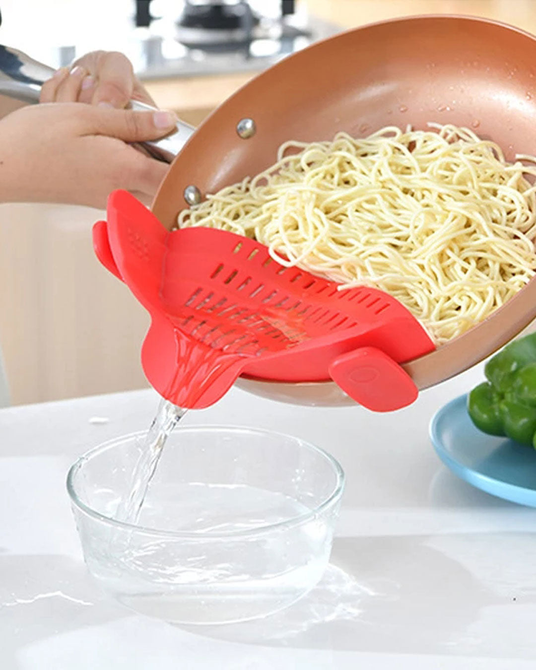 Silicone Food Strainer - Red