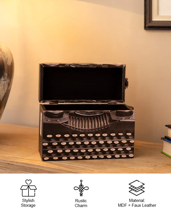 'Typewriter' Storage Box with Handle