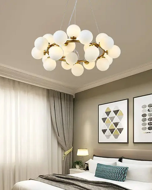 Aries Shiny Nickel Chandelier - 25 Light - The Decor Kart