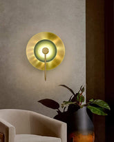 Gold & Green Drum Wall Sconces