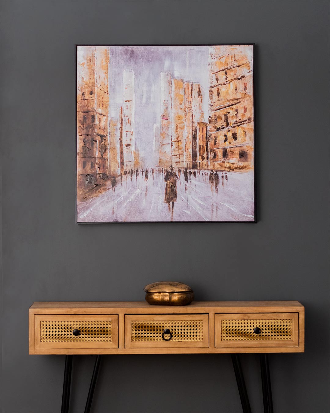 European Cityscape Semi Hand-made Wall Art - 32*32 Inch - The Decor Kart