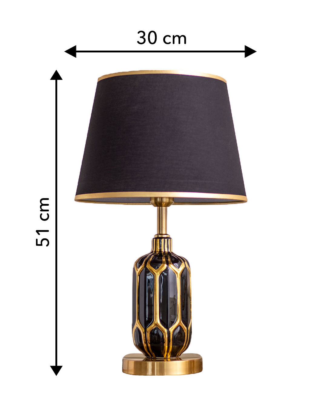 Asteria Ceramic Table Lamp - Black - The Decor Kart