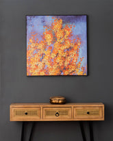 Yellow Floral Semi Hand-made Wall Art - 32*32 Inch - The Decor Kart