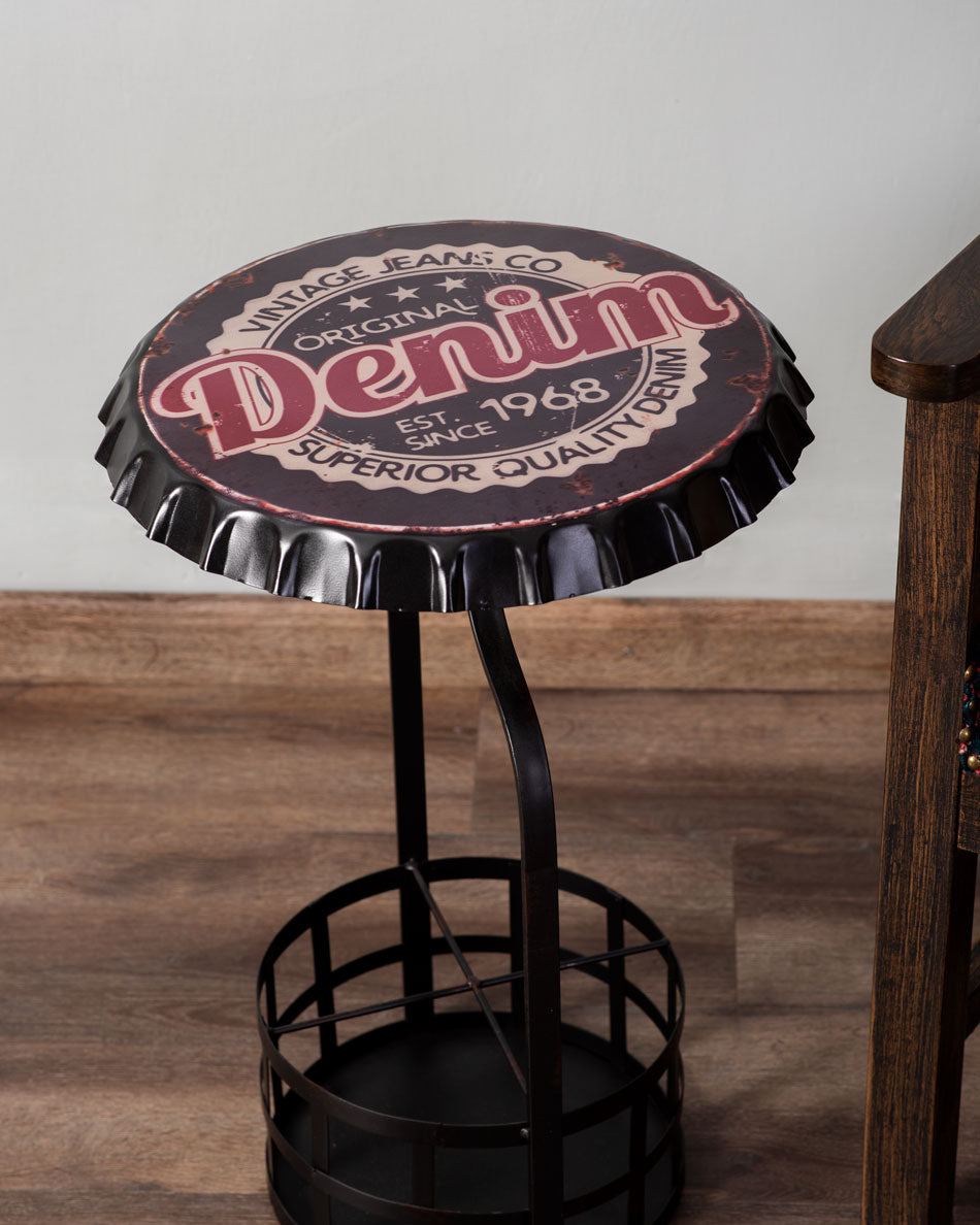 Bottle Cap Side Table with Storage - The Decor Kart