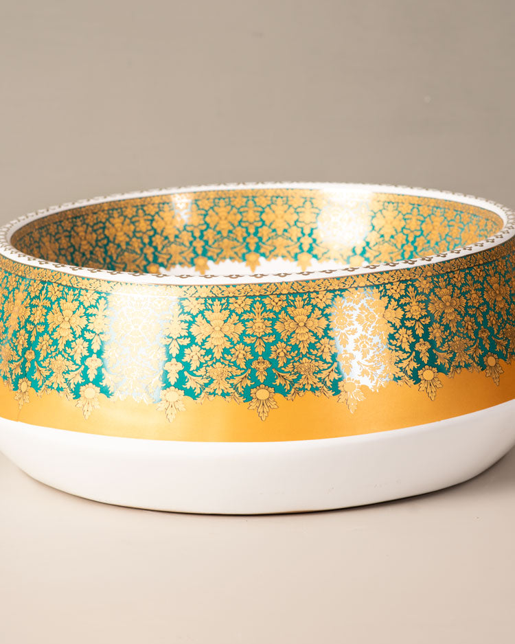 Golden Porcelain Countertop Basin - The Decor Kart