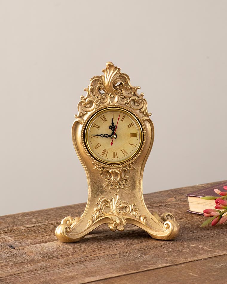 Classic Gold Victorian Table Top Clock - The Decor Kart