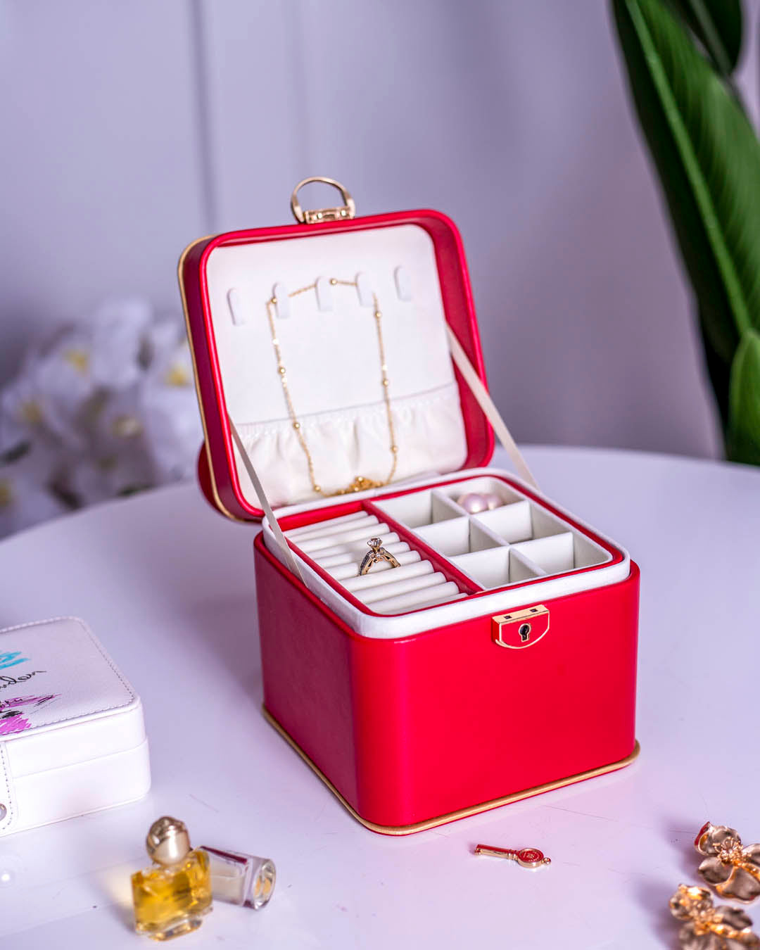 Travel Jewellery Box - Red - The Decor Kart