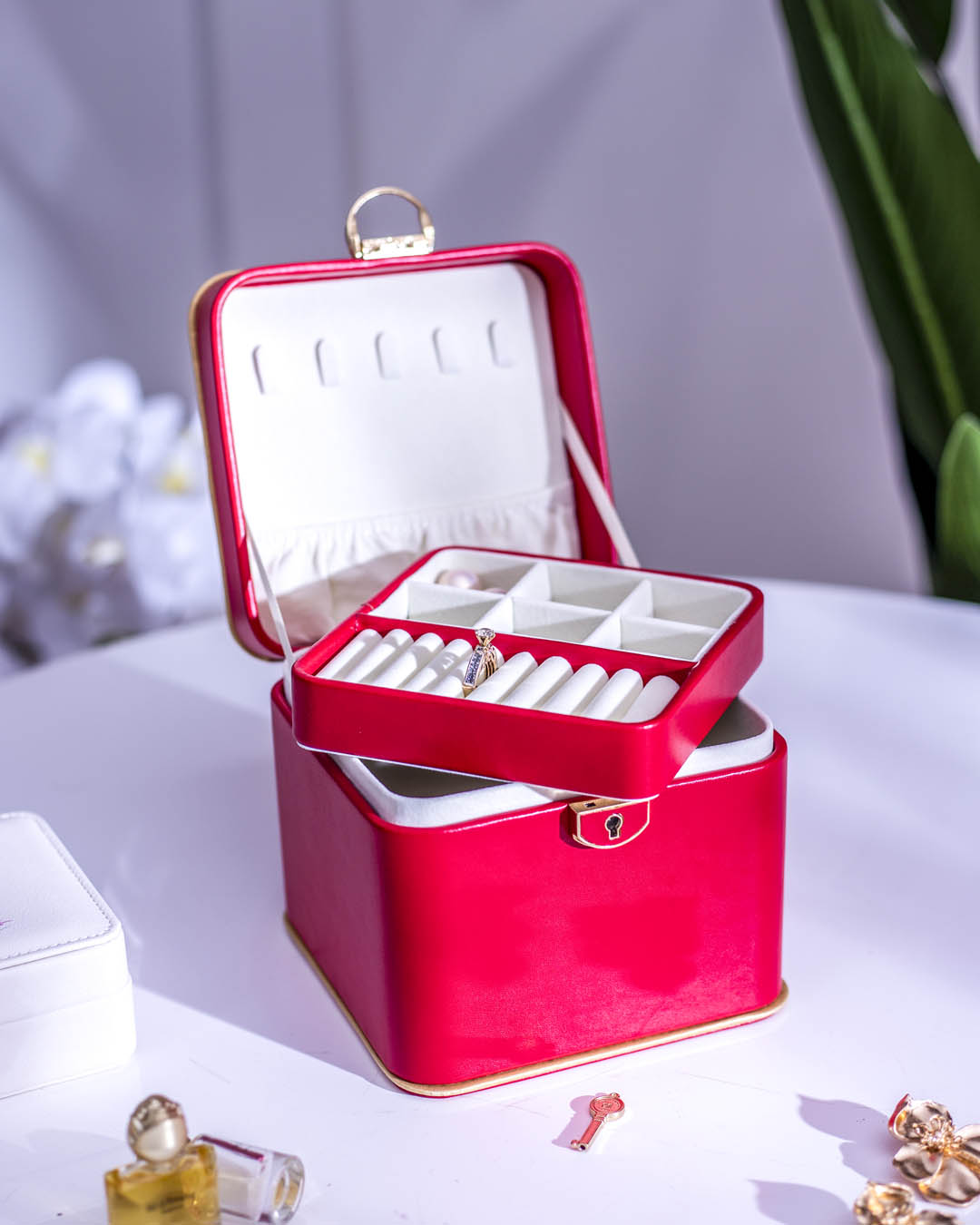 Travel Jewellery Box - Red - The Decor Kart