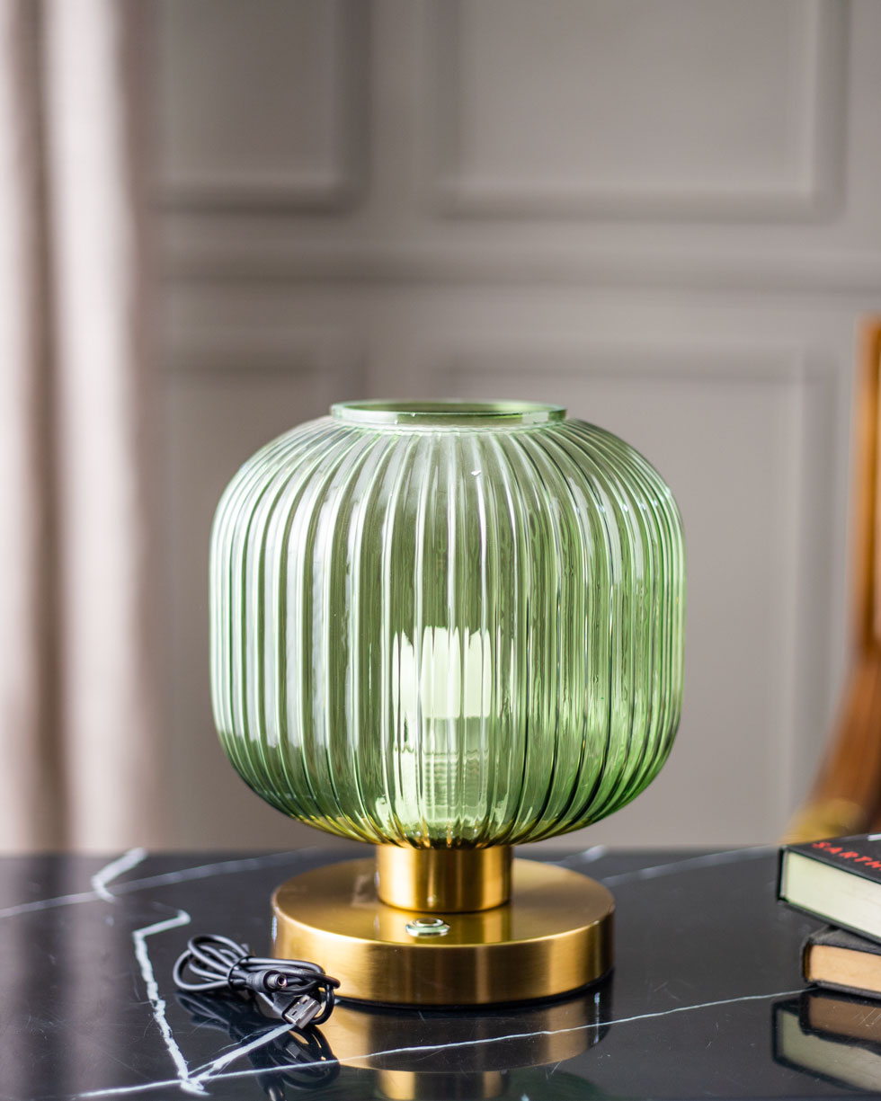 Remi Battery-Operated Table Lamp - Green