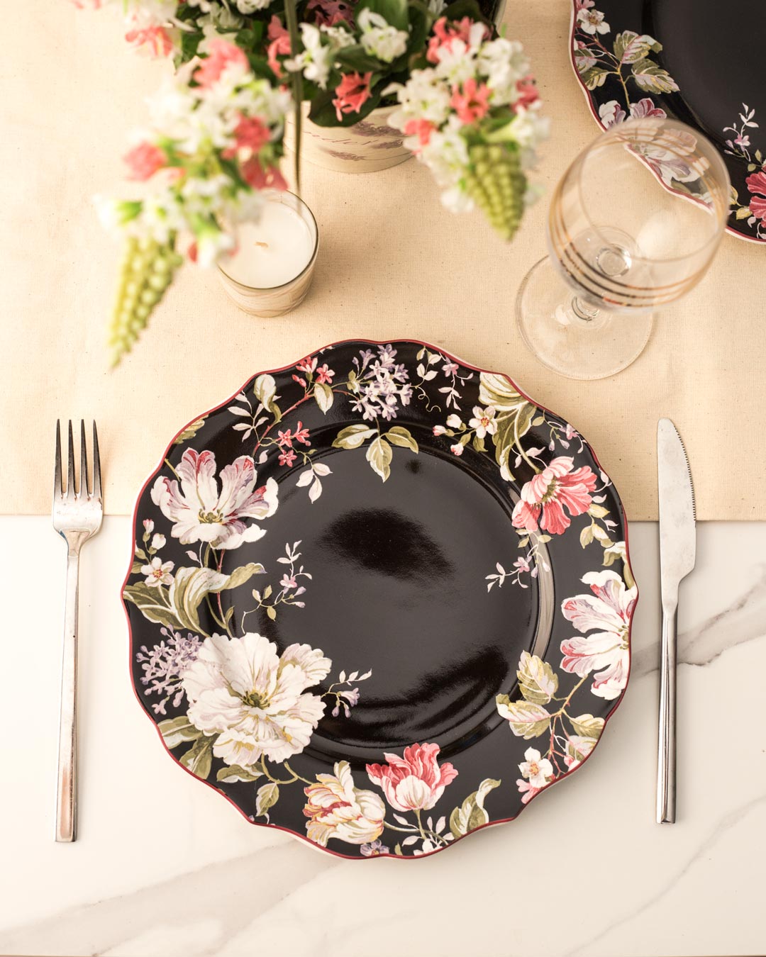 Gisela Black Dinner Plate - The Decor Kart