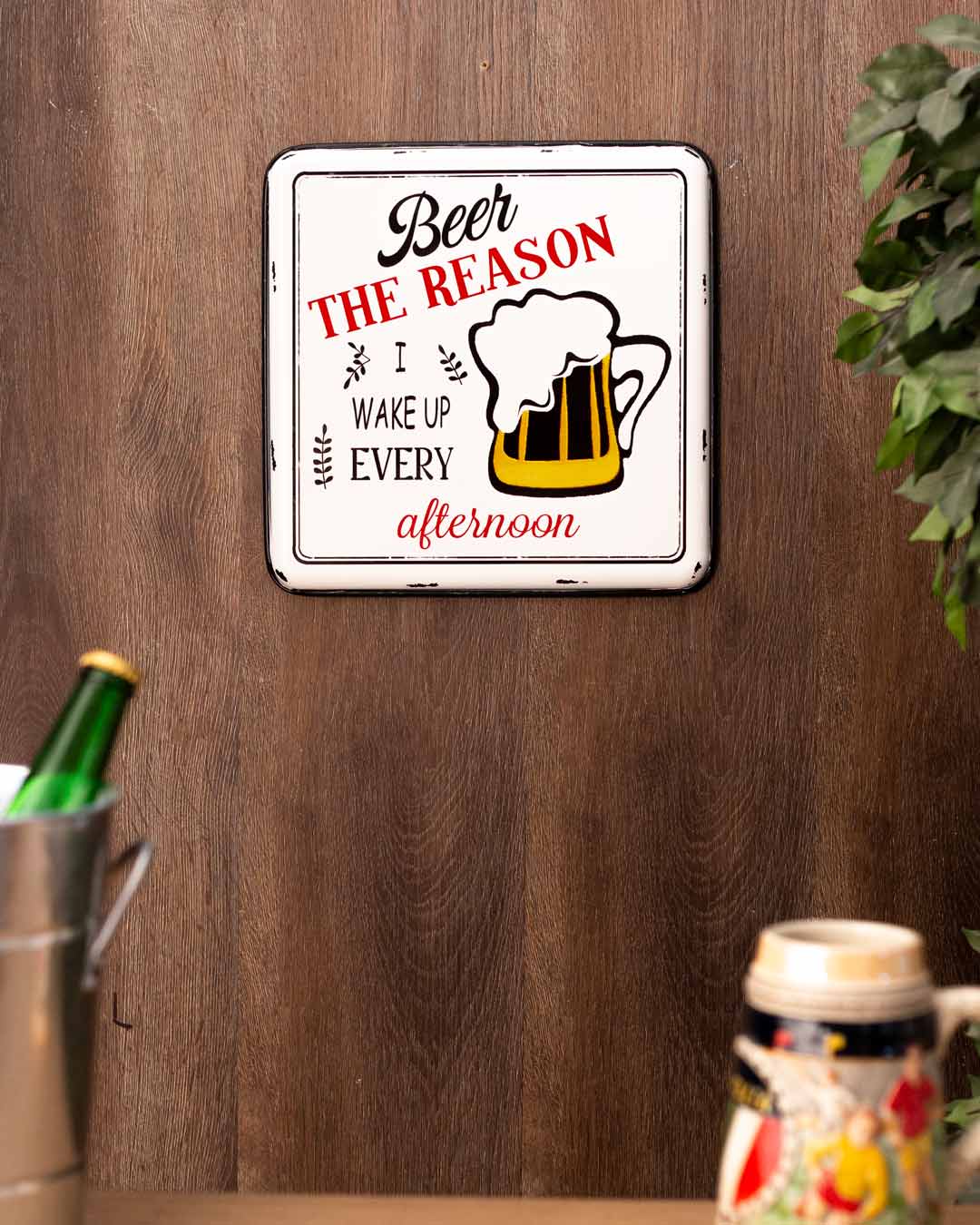 'Beer The Reason' Tin Bar Sign - The Decor Kart