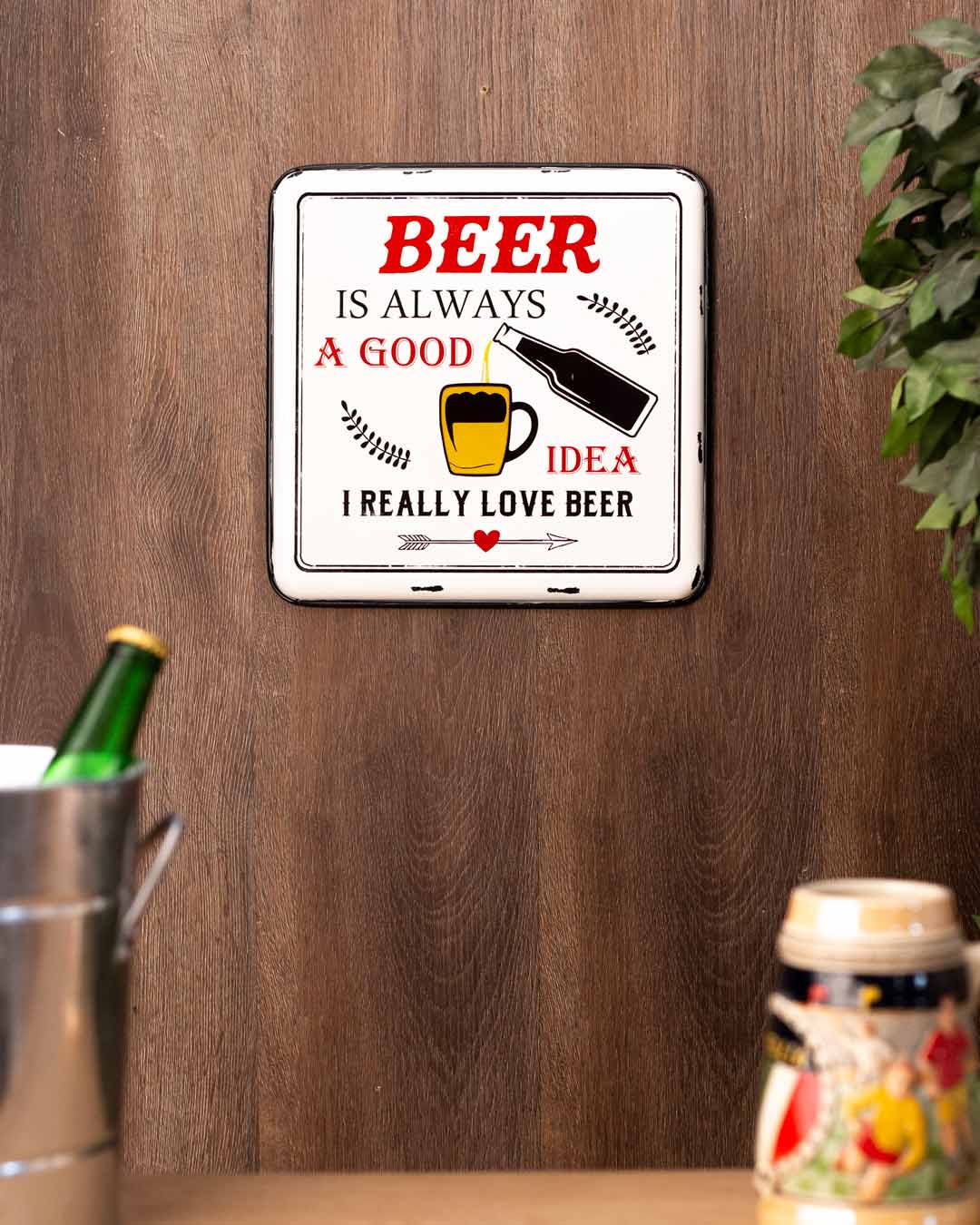 'I Really Love Beer' Tin Bar Sign - The Decor Kart