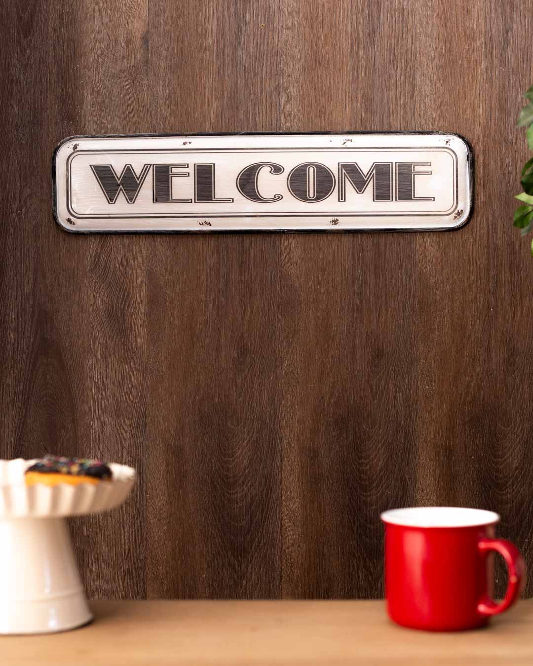 'WELCOME' Tin Bar Sign - The Decor Kart