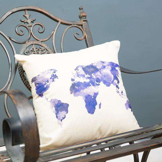 World Map Cushion Cover