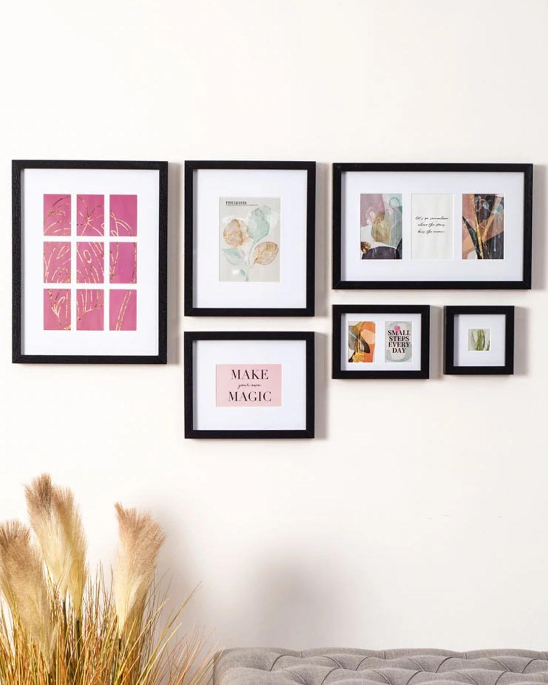 Pink Palm Wall Collage Set - The Decor Kart