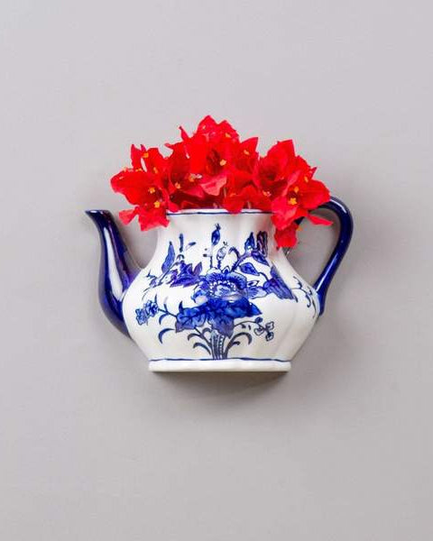 Rendezvous with Blue - Wall Mounted Planter Kettle - The Decor Kart