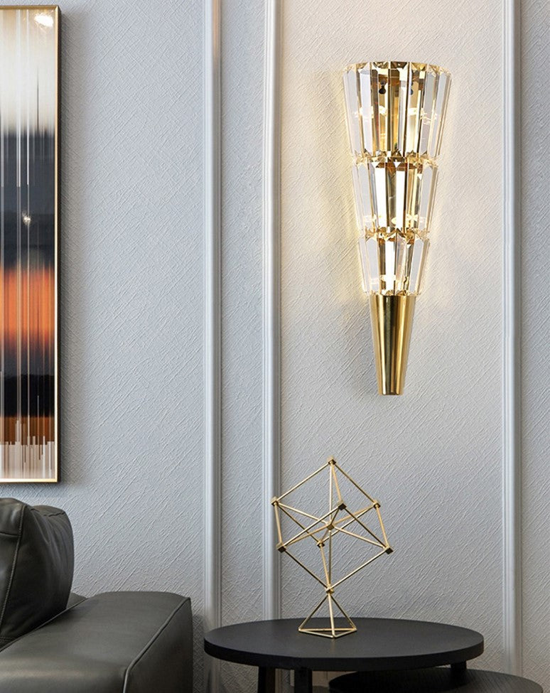 Tapered Crystal Wall Sconce - Medium - The Decor Kart