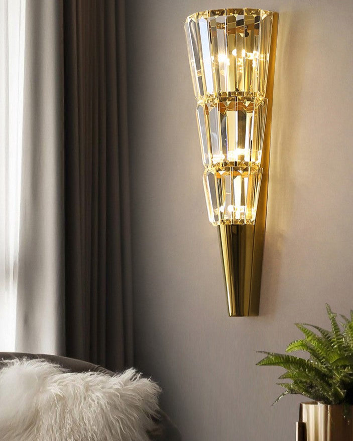 Tapered Crystal Wall Sconce - Medium - The Decor Kart