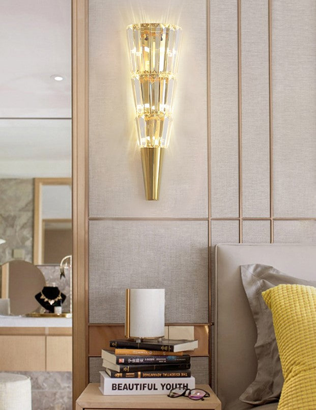 Tapered Crystal Wall Sconce - Medium - The Decor Kart