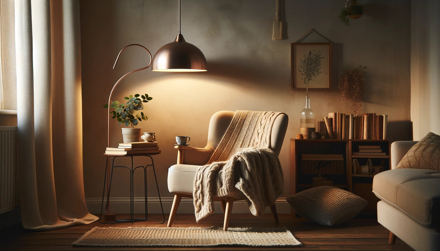 A snug and welcoming room lighted by stylish pendant lamps, demonstrating their role in crafting a cozy home environment.