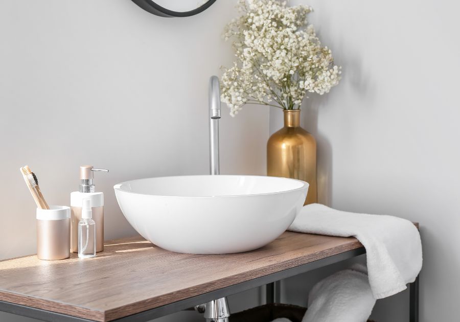Clutter-Free Bathroom with Innovative Storage Solutions
