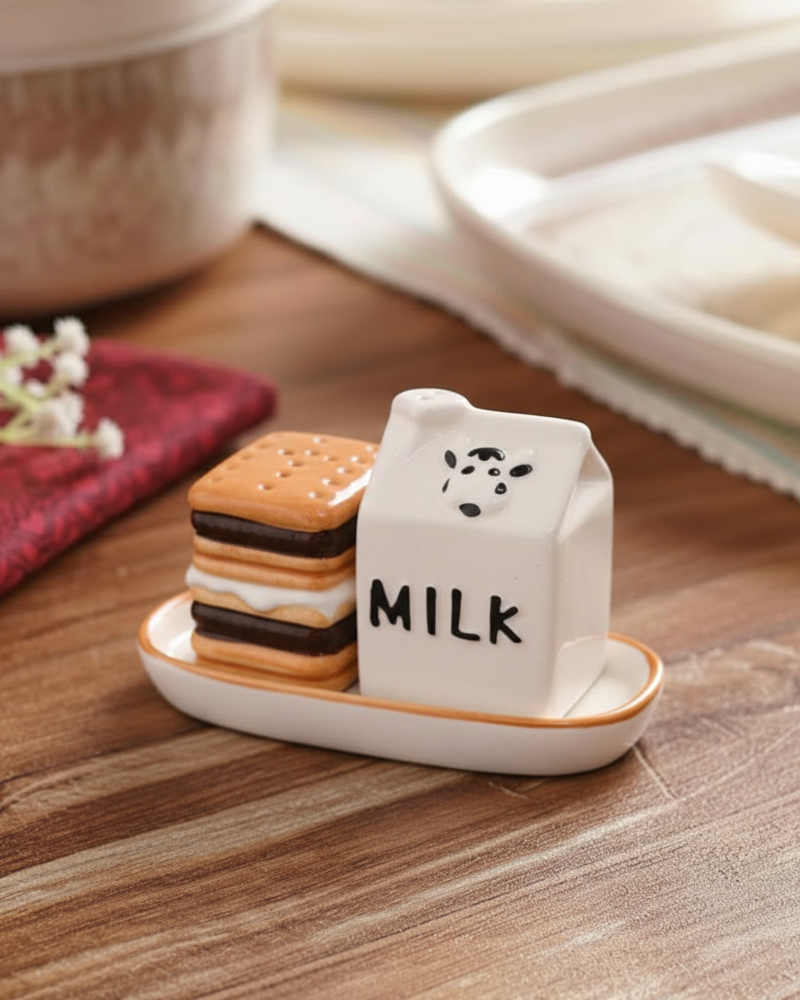 Milk Salt & Pepper Shaker Set 