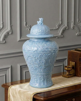 Celestial Blue Celadon Temple Jar - 55 cm 