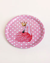 "Royal Flamingo" Polka Serving Tray - Set Of 2 