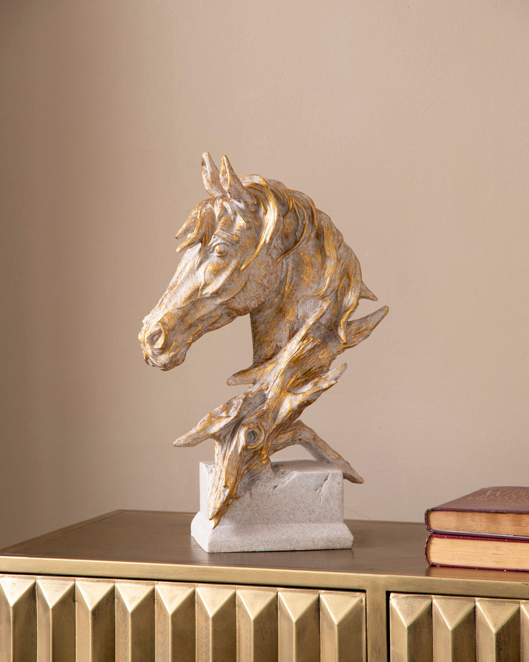 Majestic Stallion Horse Sculpture - Gold 