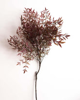 'Bamboo Leaf' Decorative Faux Flower Stick - Red 