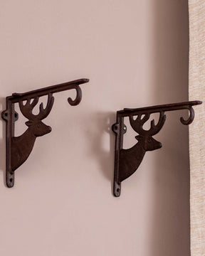 'Rein Deer' Cast Iron Decorative Shelf Set