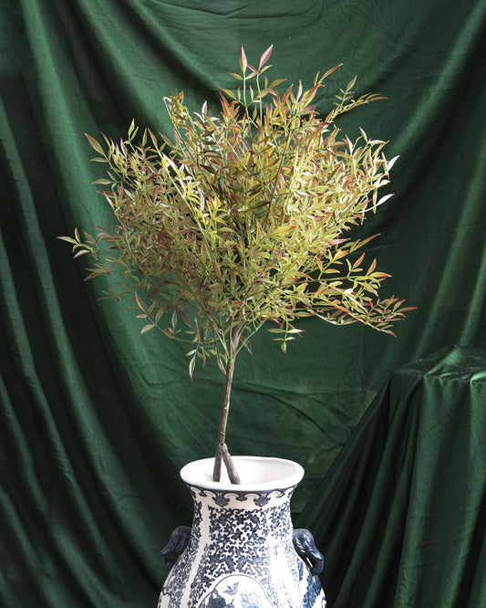 'Bamboo Leaf' Decorative Faux Flower Stick - Green