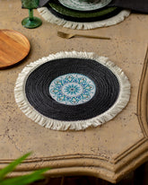 Bohemian Mandala Placemat - Black - The Decor Kart 