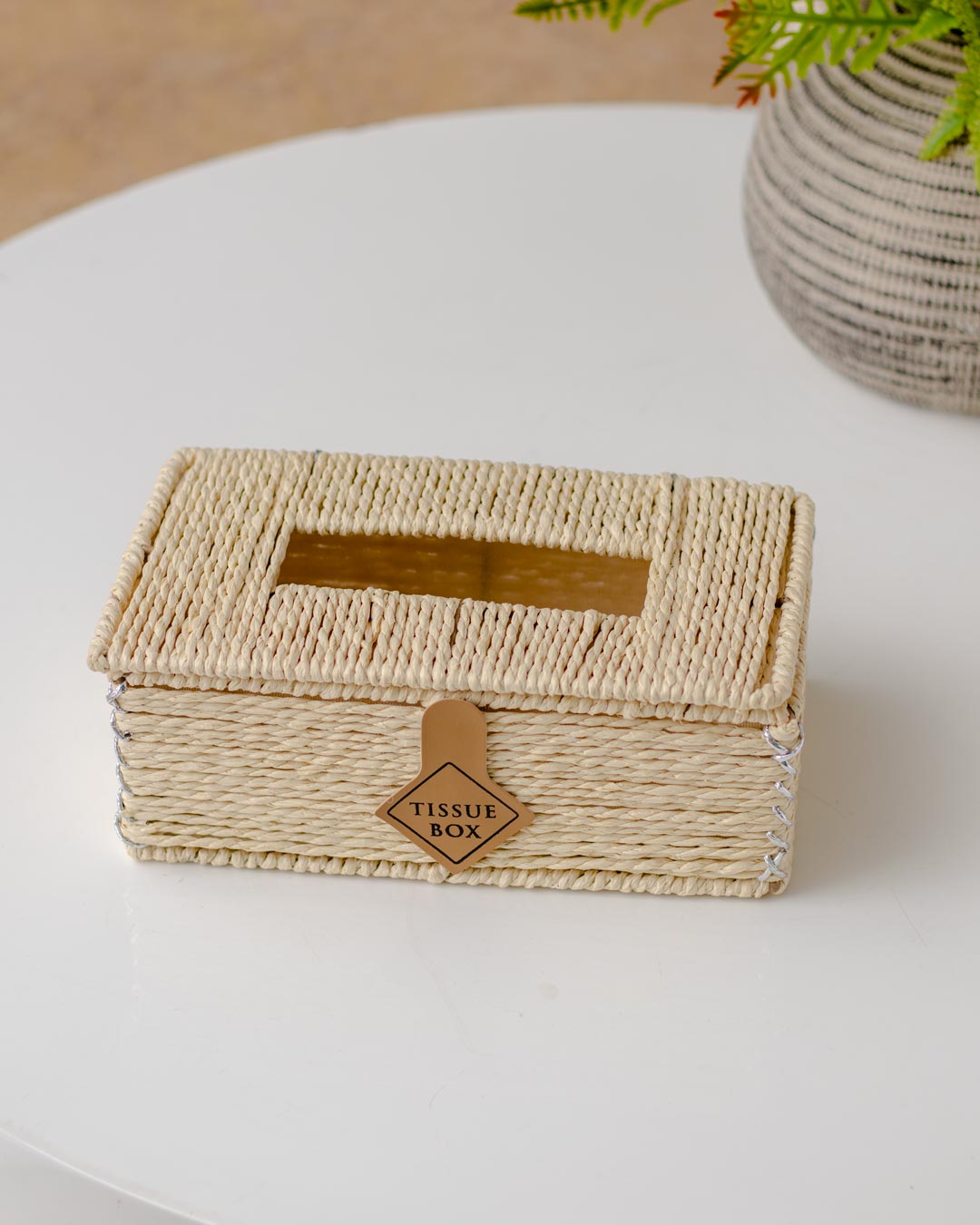 Bohemian Breeze Rattan Tissue Box - Wheat 
