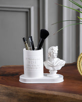 Renaissance Muse Decorative Pen Holder - White 