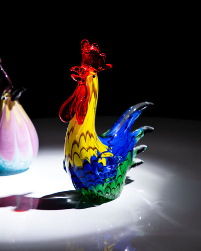 'Sculpted Sunrise' The Glass Rooster Figurine