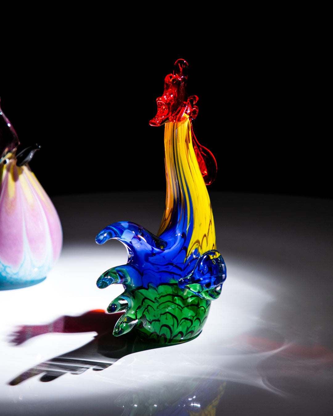 'Sculpted Sunrise' The Glass Rooster Figurine - The Decor Kart