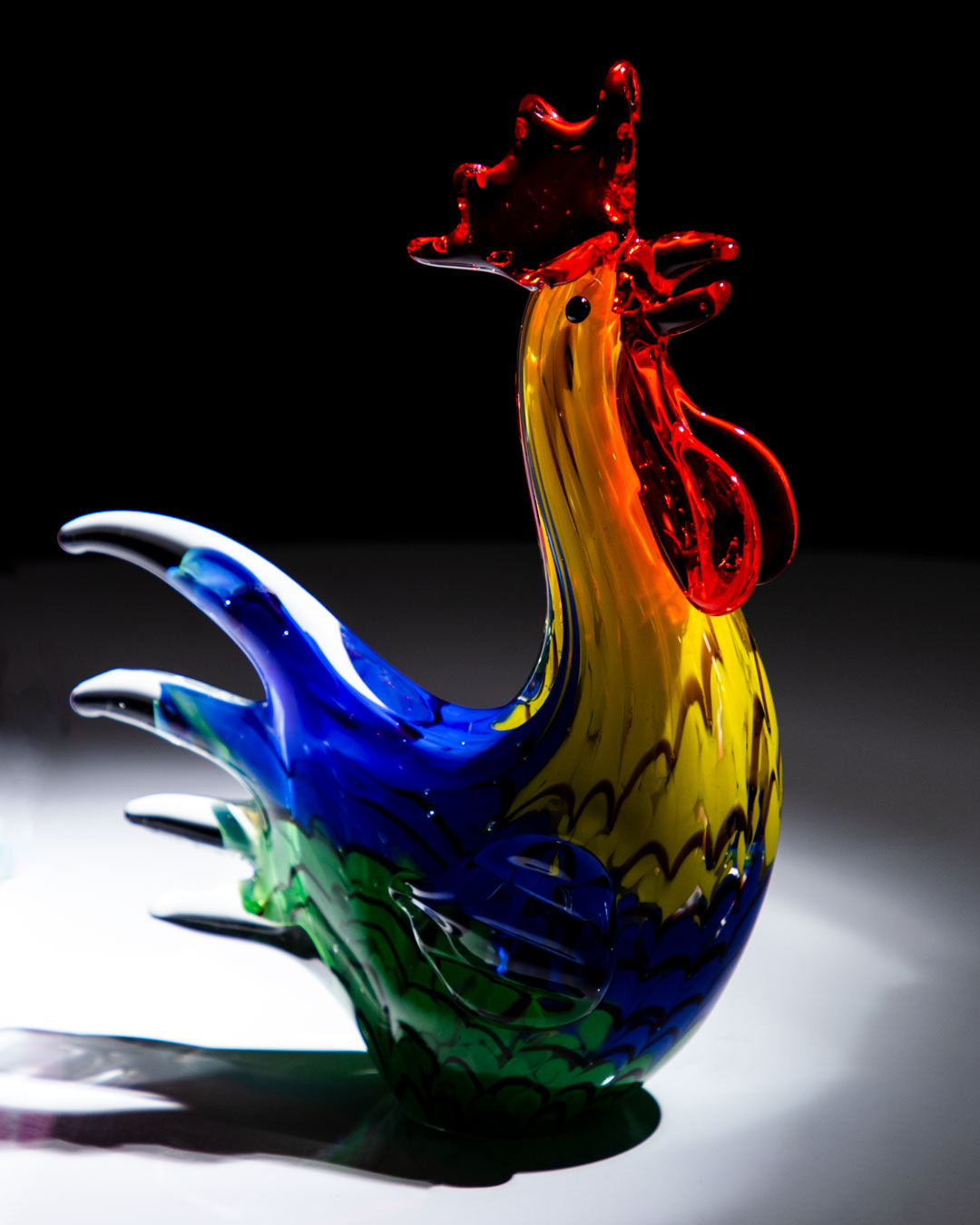 'Sculpted Sunrise' The Glass Rooster Figurine - The Decor Kart