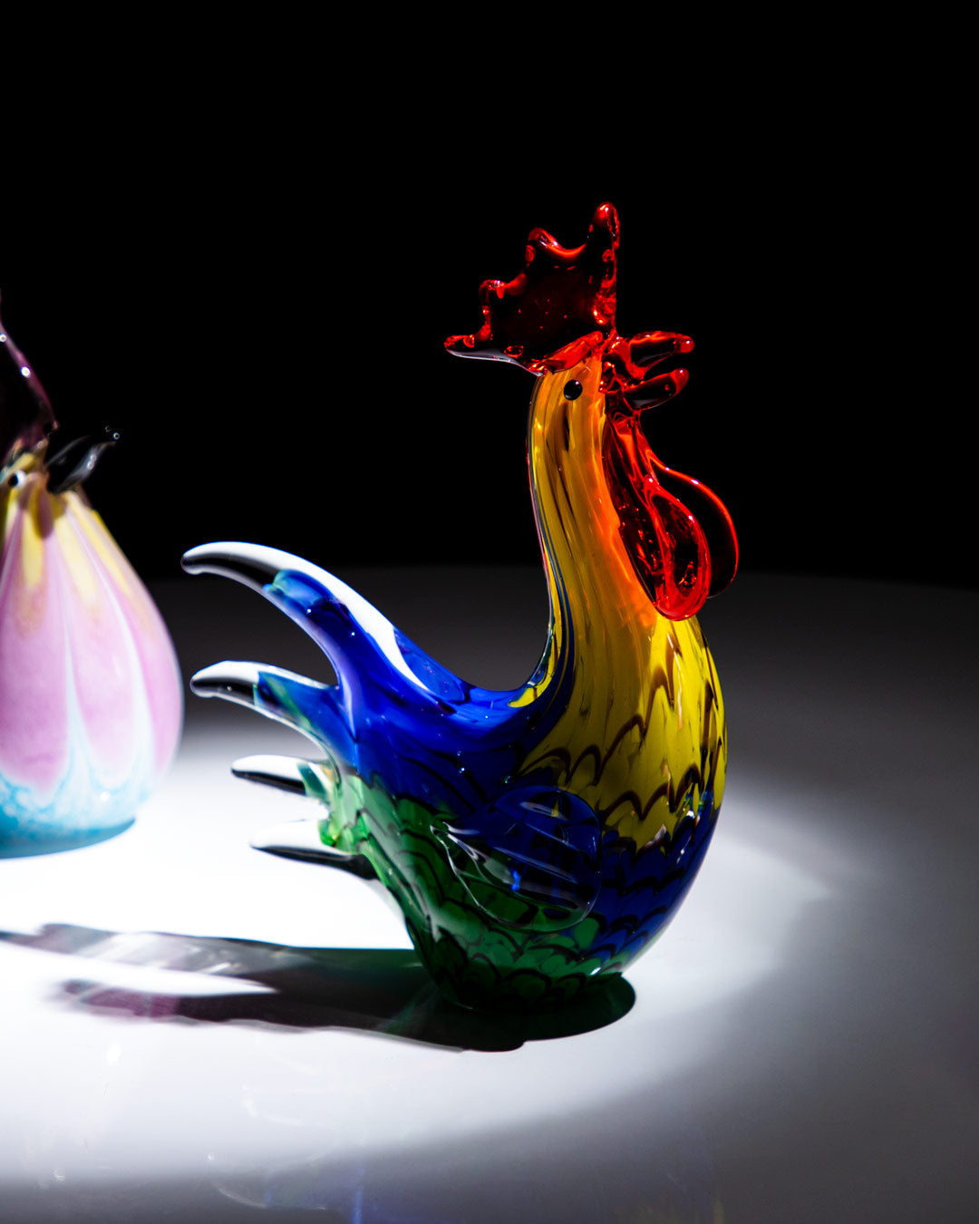 'Sculpted Sunrise' The Glass Rooster Figurine - The Decor Kart