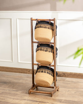 Earthly Elegance 3-Tier Basket Rack - The Decor Kart 